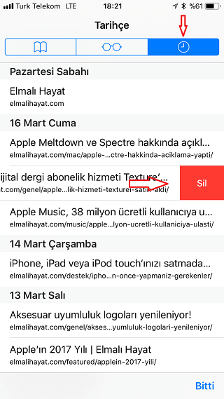 Bazı tarihçe kayıtlarını silme - 2