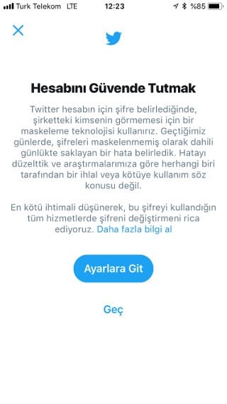 Twitter Hesap Güvenliği