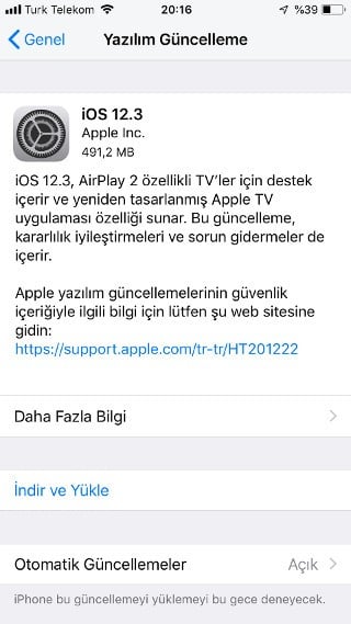 iOS 12.3 yayınlandı