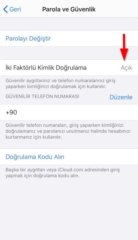 İki Faktörlü Kimlik Doğrulama