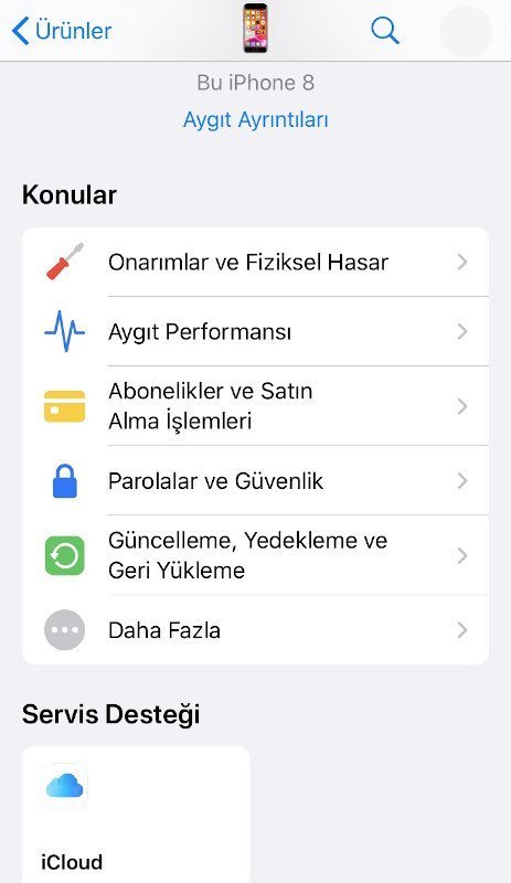 Apple Destek uygulaması