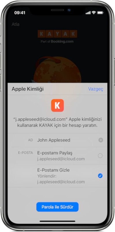 Apple ile Giriş Yap