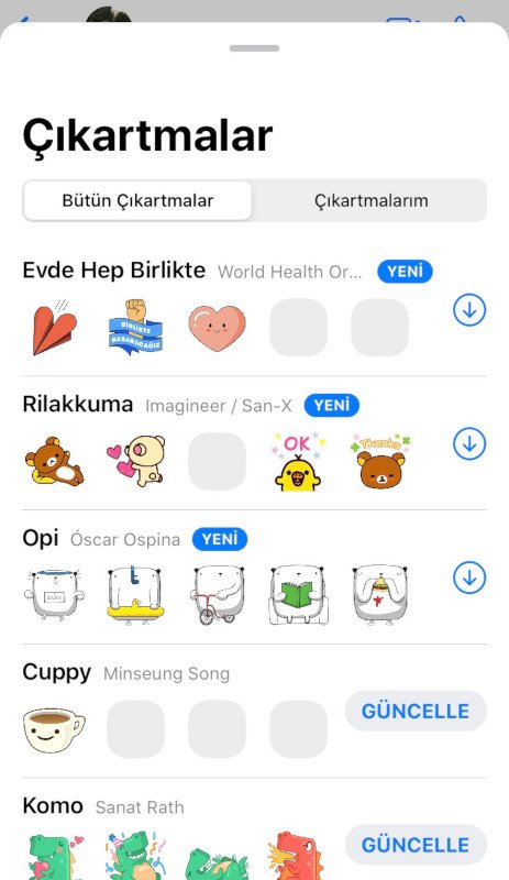 "Evde Hep Beraber" çıkartma paketi WhatsApp'ta kullanımda!