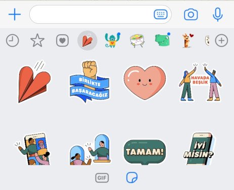 "Evde Hep Beraber" çıkartma paketi WhatsApp'ta kullanımda!