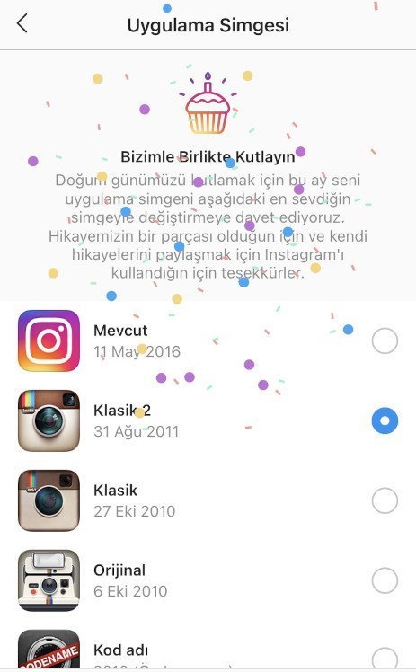 Uygulama Simgesi ekranı