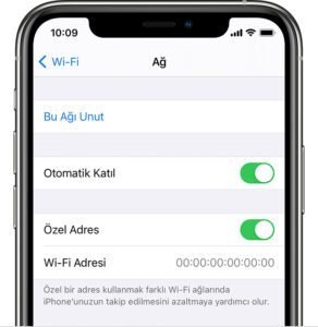 iPhone, iPad veya iPod touch için Wi-Fi Özel Adres