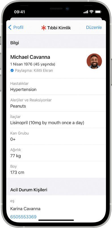Tıbbi Kimliğinizi ayarlama